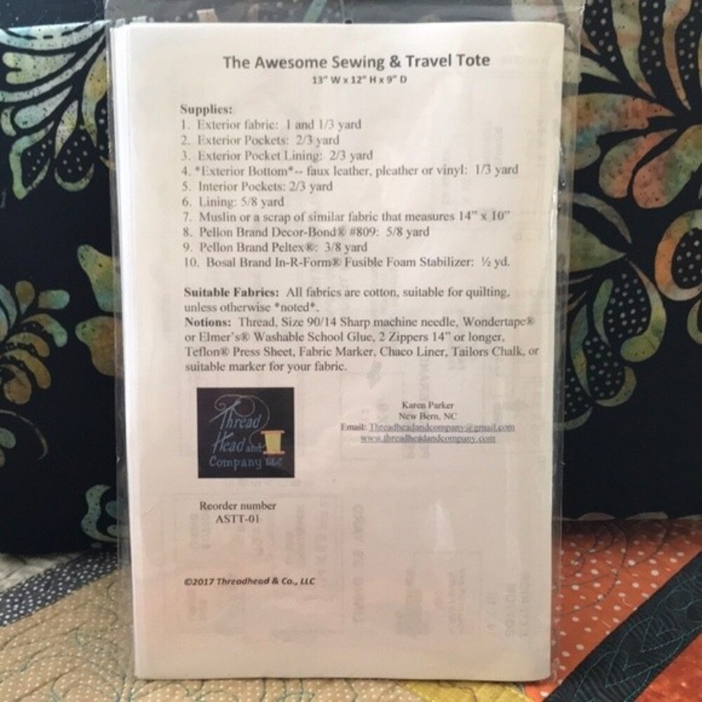 Travel Tote Sewing Pattern & Instructions - Picture 4 of 4